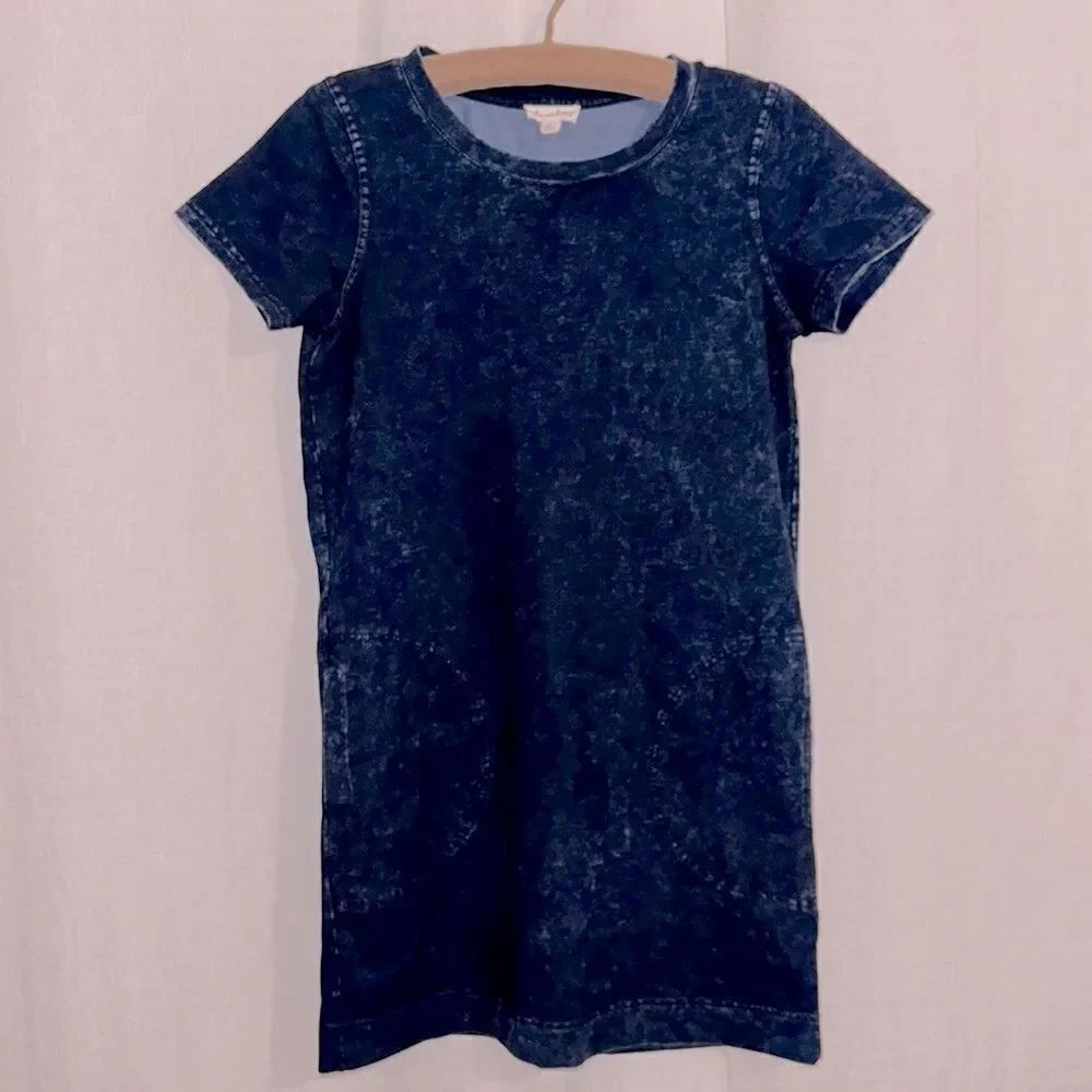 Jane & Delancey S Navy Short Sleeve Stone Washed French Terrycloth Cotton Dress